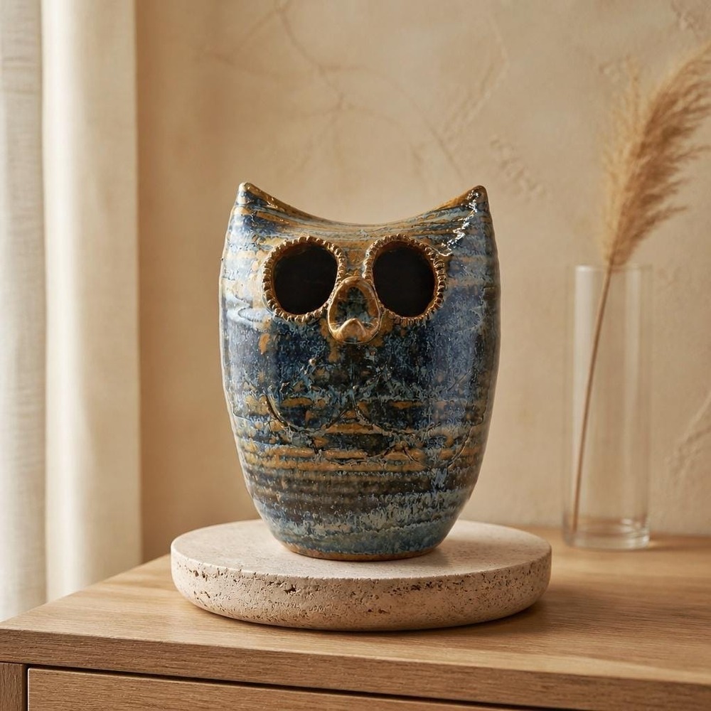 Vintage Stylized Pottery Owl from C.A.W. Pottery
